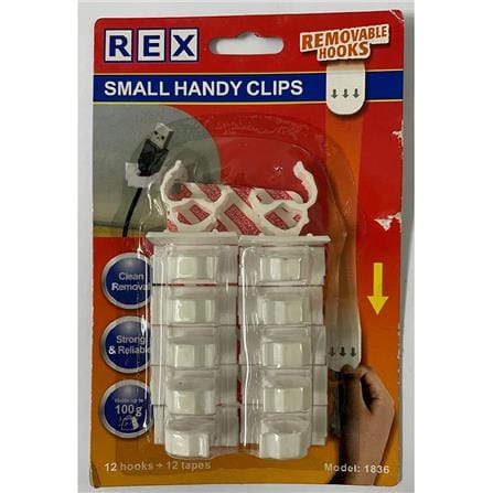 REX SMALL HANDY CLIP REMOVABLE HOOK 1836 WHITE