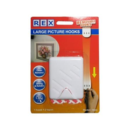 REX REMOVABLE LARGE PICTURE HOOKS 1833 WHITE