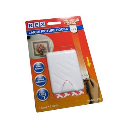 REX REMOVABLE LARGE PICTURE HOOKS 1833 WHITE