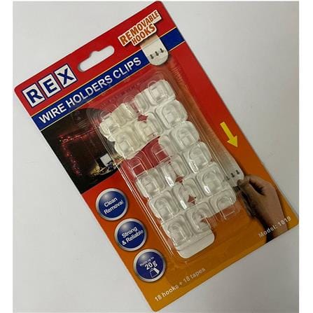 REX WIRE HOLDER CLIP REMOVABLE HOOK 1819 CLEAR