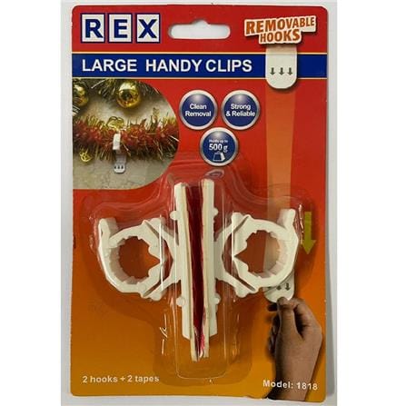 REX LARGE HANDY CLIP REMOVABLE HOOK 1818 WHITE