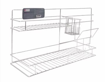 2-TIER WALL-MOUNTED DISH DRAINER RACK WITH CUTLERY HOLDER EKONO 106E4