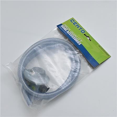CENTO LPG REGULATOR SET WITH 2 CLIP 1.2M WHITE HOSE