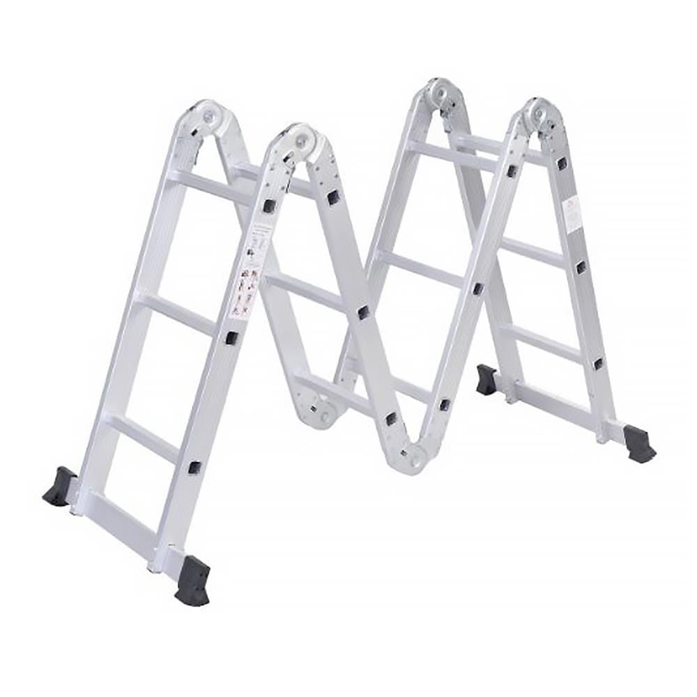 LADDER COMBINATION MODEL 12 STEPS FULL EXTENSION 336 CM JH603 FOLD DIMENSION W27XL36XH89.5 CM SILVER