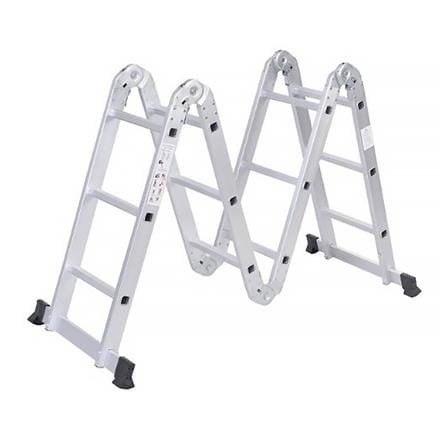 LADDER COMBINATION MODEL 12 STEPS FULL EXTENSION 336 CM JH603 FOLD DIMENSION W27XL36XH89.5 CM SILVER
