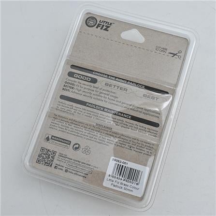 LITTLE FIZ PADLOCK SINGLE 50MM BRASS 1 EACH