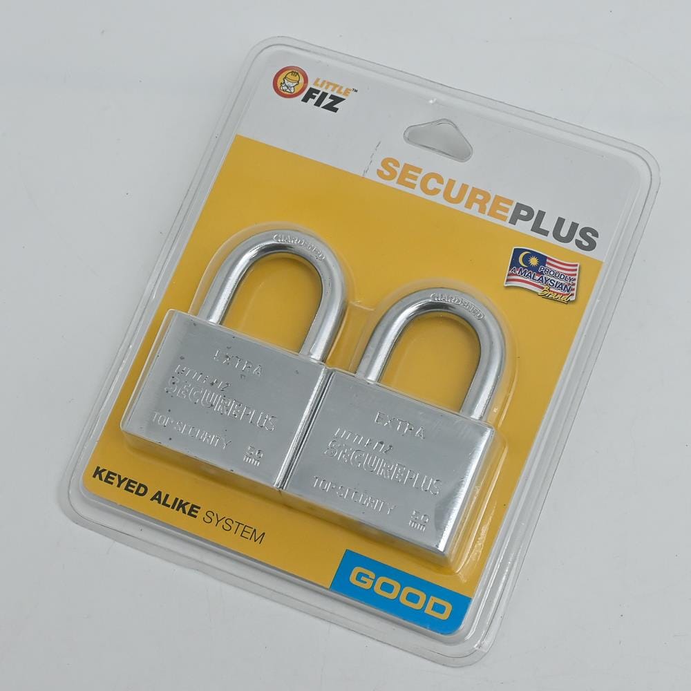 LITTLE FIZ CHROME PADLOCK KEYED ALIKE 50MM 2 EACH