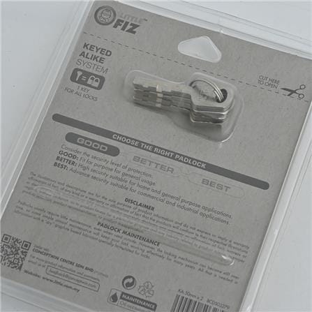 LITTLE FIZ CHROME PADLOCK KEYED ALIKE 50MM 2 EACH