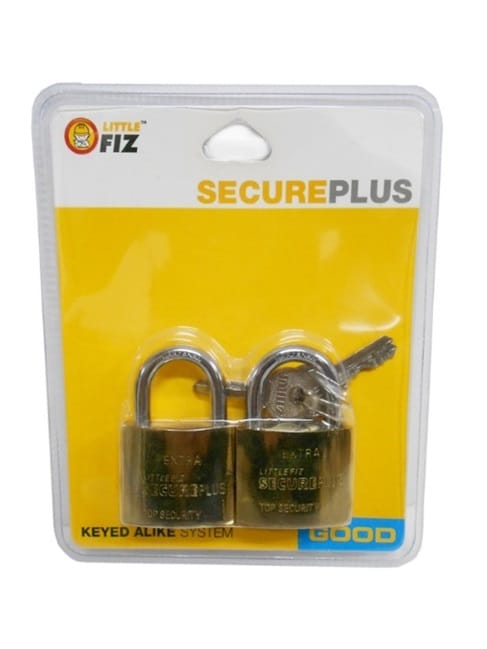 LITTLE FIZ BRASS PADLOCK KEY ALIKE 48MM 2 EACH
