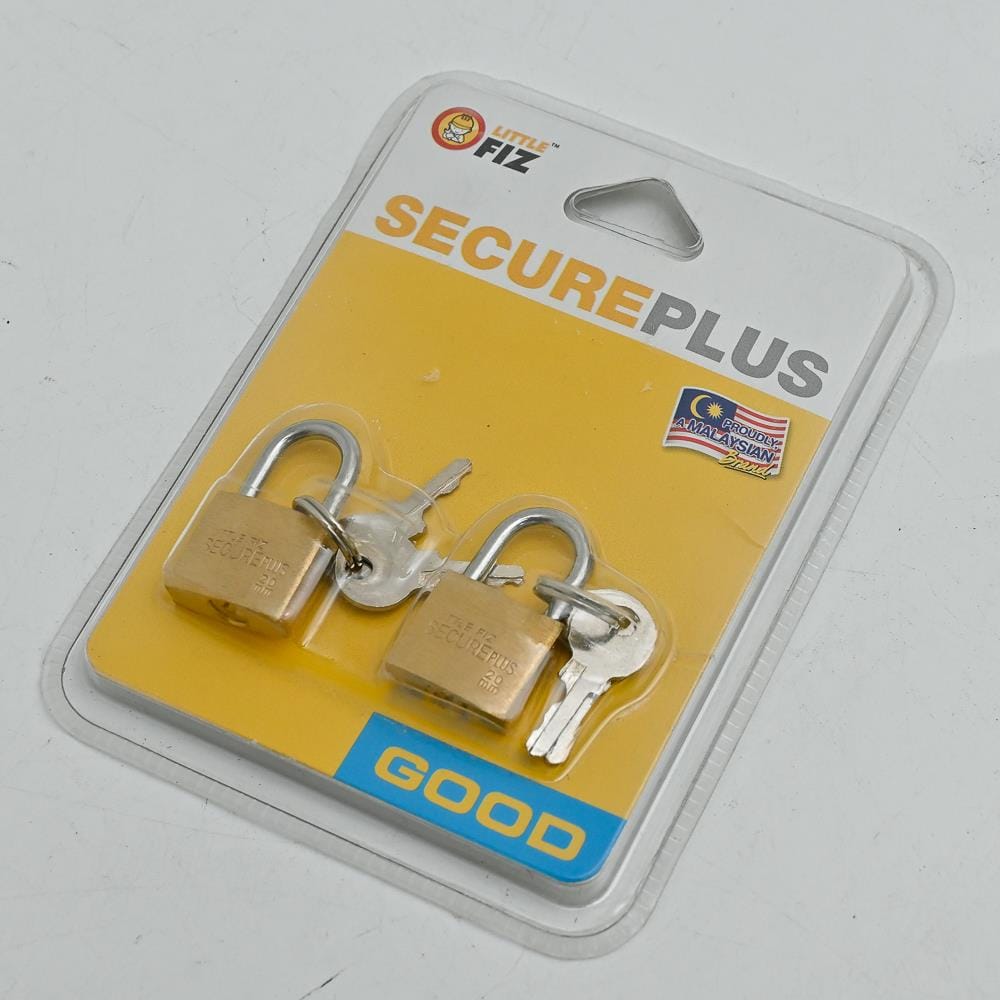 LITTLE FIZ BRASS PADLOCK 20MM 2 EACH