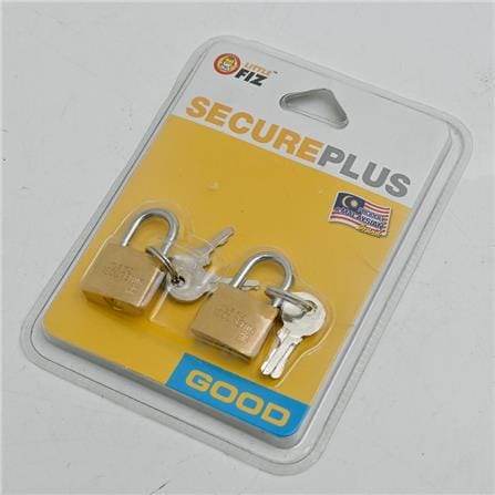 LITTLE FIZ BRASS PADLOCK 20MM 2 EACH