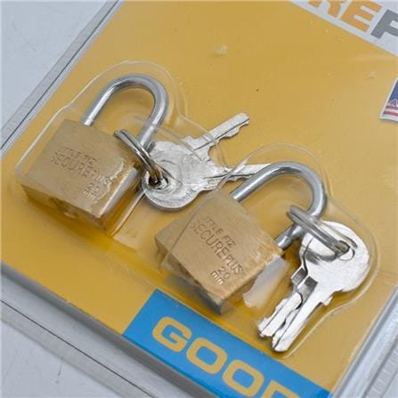 LITTLE FIZ BRASS PADLOCK 20MM 2 EACH