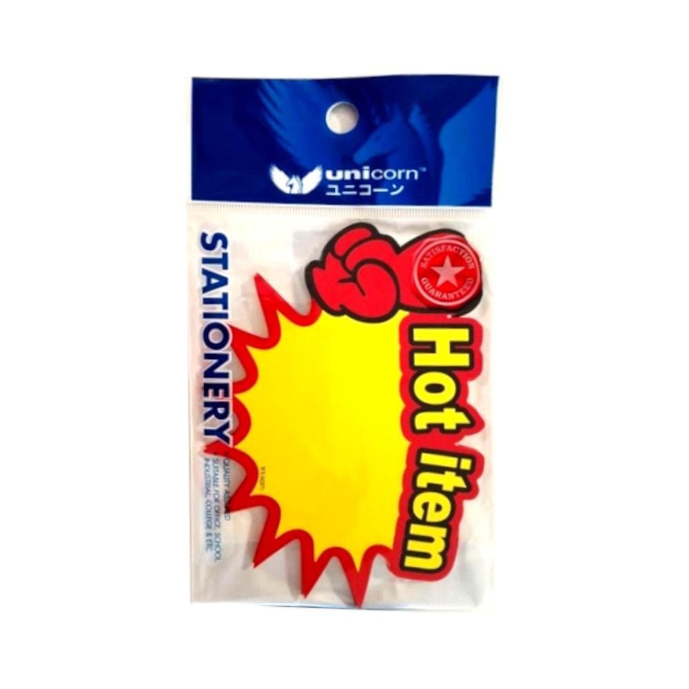 UNICORN ADVERTISING POP CARD HOT ITEM SIGN 10PCS EACH