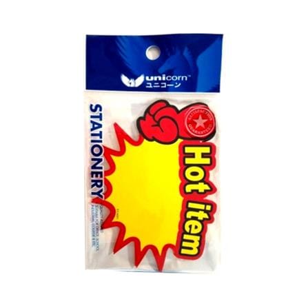 UNICORN ADVERTISING POP CARD HOT ITEM SIGN 10PCS EACH
