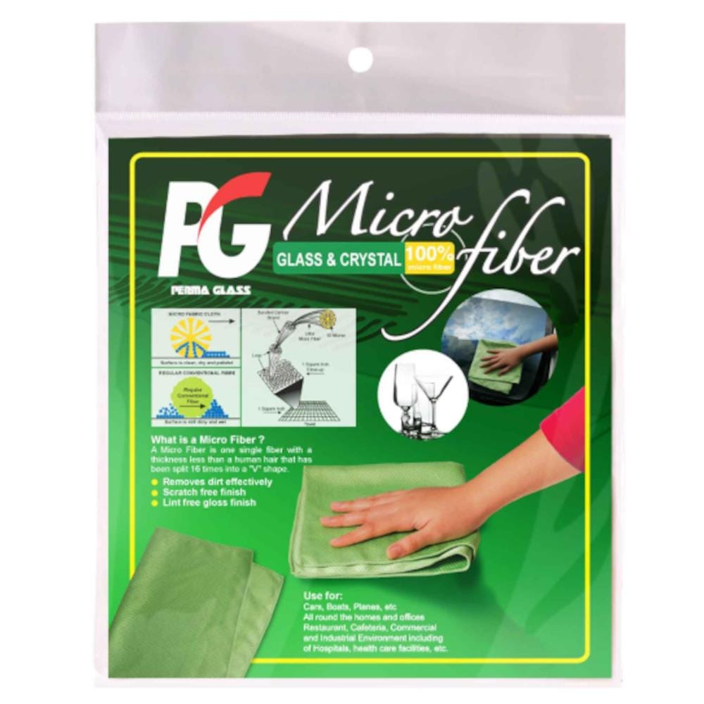 PG MICROFIBER-GLASS & CRYSTAL CLOTH (CAR CLEANING TOOLS) GREEN