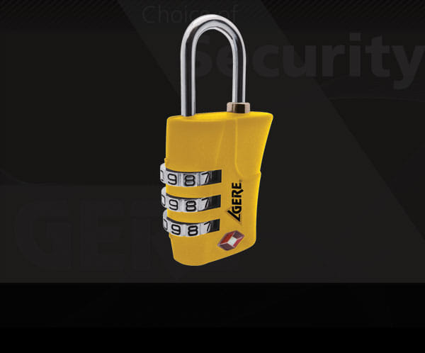 GERE COMBINATION LUGGAGE LOCK CL32-359TSA 3-DIGIT YELLOW
