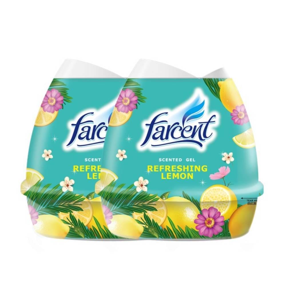 FARCENT AIR FRESHENER SCENTED GEL TWIN PACK 200G LEMON