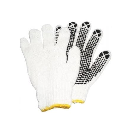 LOCKFLEX COTTON KNIT HAND GLOVES WITH BLACK PVC DOTS