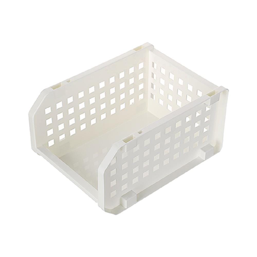 KEYWAY STACKABLE BASKET P50063 W20.5XD28.3XH28.3 CM WHITE