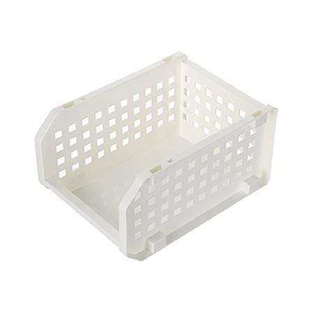 KEYWAY STACKABLE BASKET P50063 W20.5XD28.3XH28.3 CM WHITE