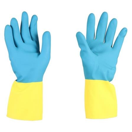 CHEMICAL-RESISTANT RUBBER GLOVES 3M TEK SIZE L YELLOW/LIGHT BLUE