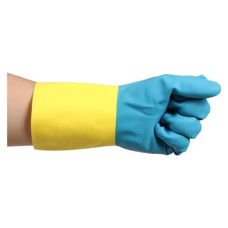 CHEMICAL-RESISTANT RUBBER GLOVES 3M TEK SIZE L YELLOW/LIGHT BLUE