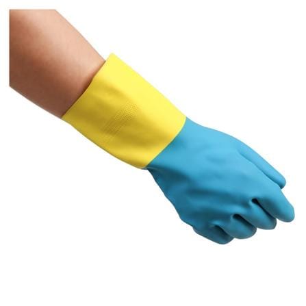 CHEMICAL-RESISTANT RUBBER GLOVES 3M TEK SIZE L YELLOW/LIGHT BLUE
