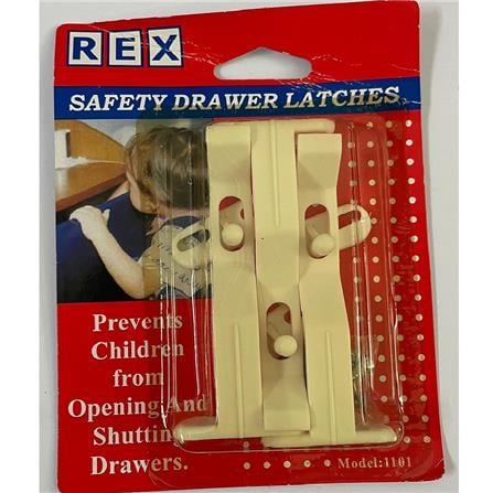 REX SAFETY DRAWER LATCHES 1101 WHITE