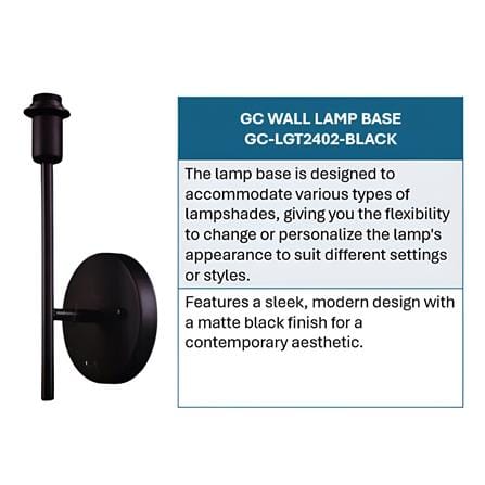 GC WALL LAMP BASE GC-LGT2402-BLACK