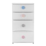 4 DRAWER WITH WHEELS STACKO C12 56X45X105CM WHITE