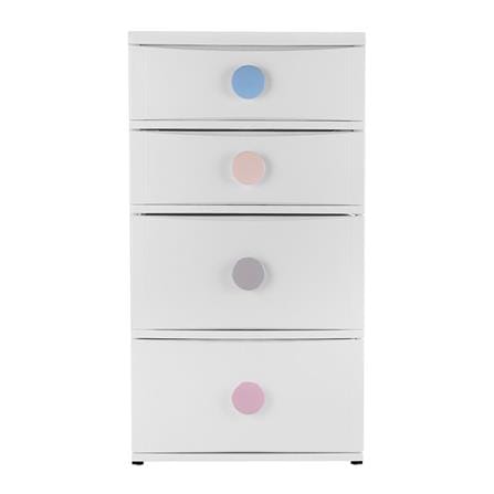 4 DRAWER WITH WHEELS STACKO C12 56X45X105CM WHITE