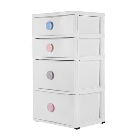 4 DRAWER WITH WHEELS STACKO C12 56X45X105CM WHITE