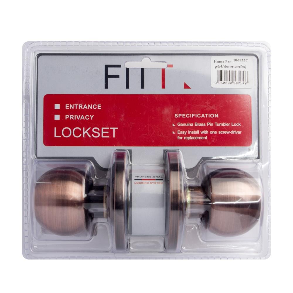 FITT 587AC ANTIQUE COPPER ENTRANCE KNOB