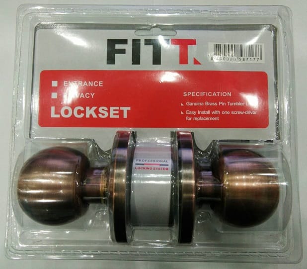 PRIVACY DOOR KNOB FITT 587ACP BALL HEAD ANTIQUE COPPER