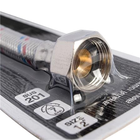 STAINLESS STEEL WATER INLET HOSE 12IN MOYA MY-SSB12