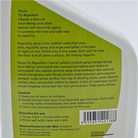 PESSO ECO FLY REPELLENT 500ML