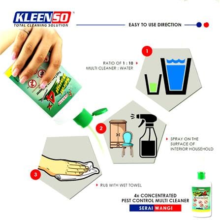 KLEENSO PEST CONTROL MULTI CLEANER SERAI WANGI 450ML EACH