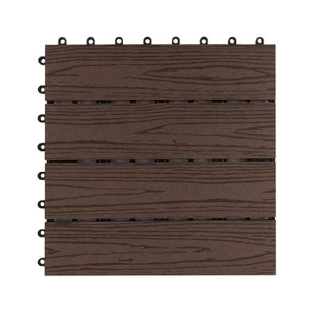 WPC FLOOR DECKING SPRING 30X30CM DARK BROWN