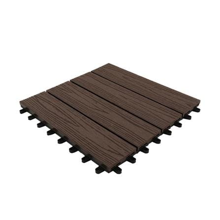 WPC FLOOR DECKING SPRING 30X30CM DARK BROWN