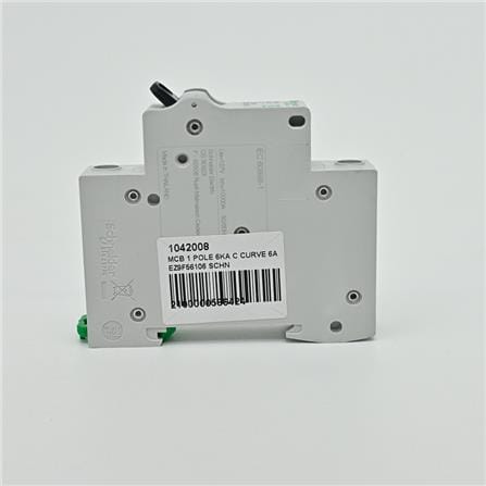 SCHNEIDER MINIATURE CIRCUIT BREAKER 1POLE 6A C CURVE EZ9F56106