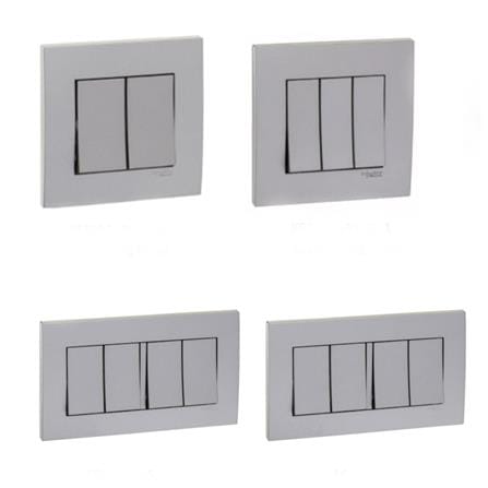 SCHNEIDER VIVACE 16AX 250V 3 GANG 1 WAY SWITCH ALUMINIUM SILVER  KB33_1_G11