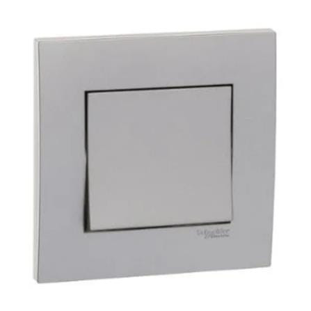 SCHNEIDER VIVACE 16AX 250V 1 GANG 2 WAY SWITCH ALUMINIUM SILVER KB31_G11