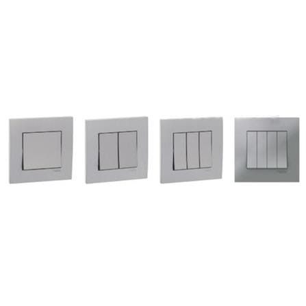 SCHNEIDER VIVACE 16AX 250V 1 GANG 2 WAY SWITCH ALUMINIUM SILVER KB31_G11