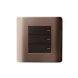 ZENCELO BELL PRESS SWITCH 3GANG 1WAY SILVER BRONZE