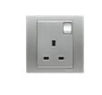 SCHNEIDER VIVACE 13A 250V 1GANG SWITCHED SOCKET (SINGLE SOCKETS)  KB15_G11 ALUMINIUM SILVER
