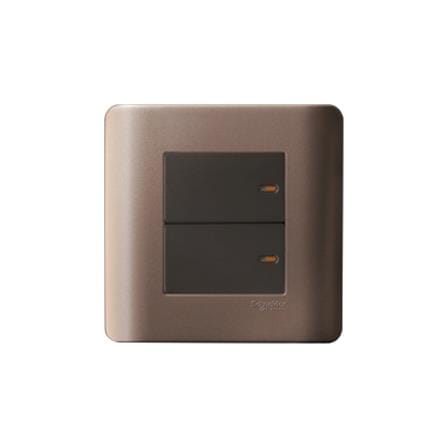 ZENCELO 2 GANG 1 WAY SWITCH SILVER BRONZE