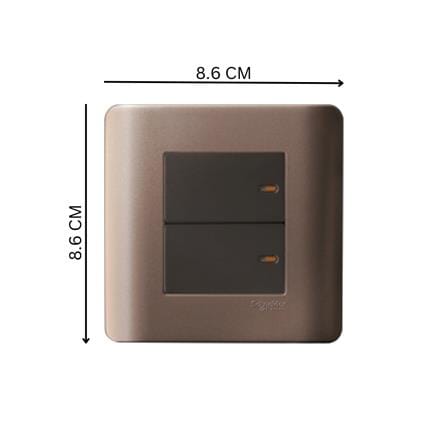 ZENCELO 2 GANG 1 WAY SWITCH SILVER BRONZE