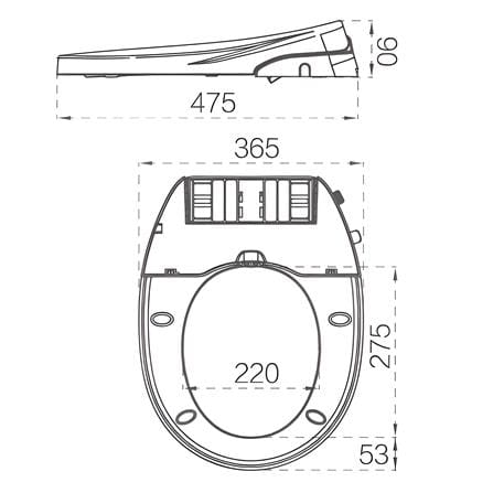 MD SOFT CLOSE TOILET SEAT+BIDET S-NEXUS (H6XW37 CM)