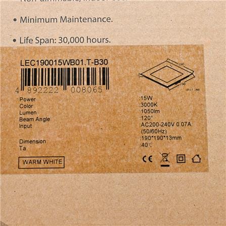 DL LED 15W WW LEC190015WB01.WW SQ LEDUS