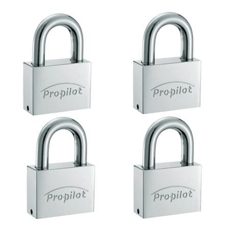 PROPILOT KEYED ALIKE PADLOCK SET PCL50MM CHROME 4 EACH